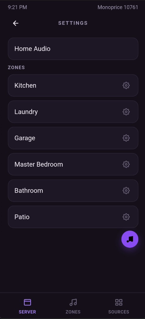 Server settings