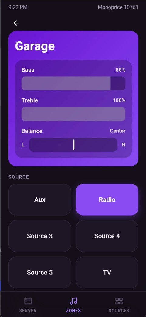 Zone controls